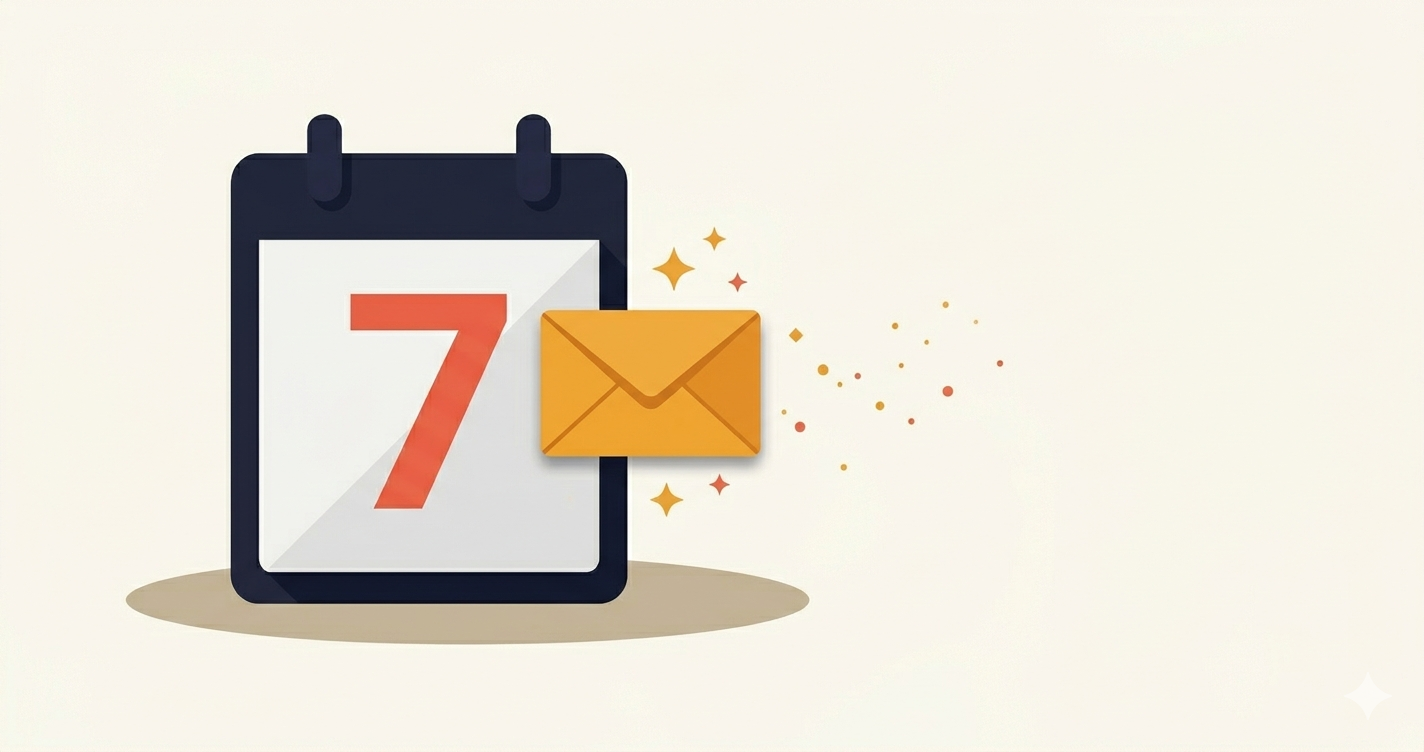 Email your team 7 days before a Shopify product launch with DateCue
